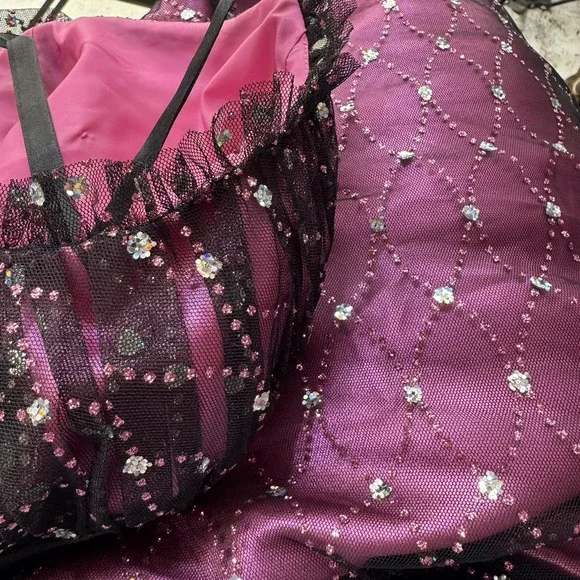 Vintage Y2K Morgan & Co Babydoll Dress Size 7/8 All Over Rhinestone Whimsical - Picture 8 of 13